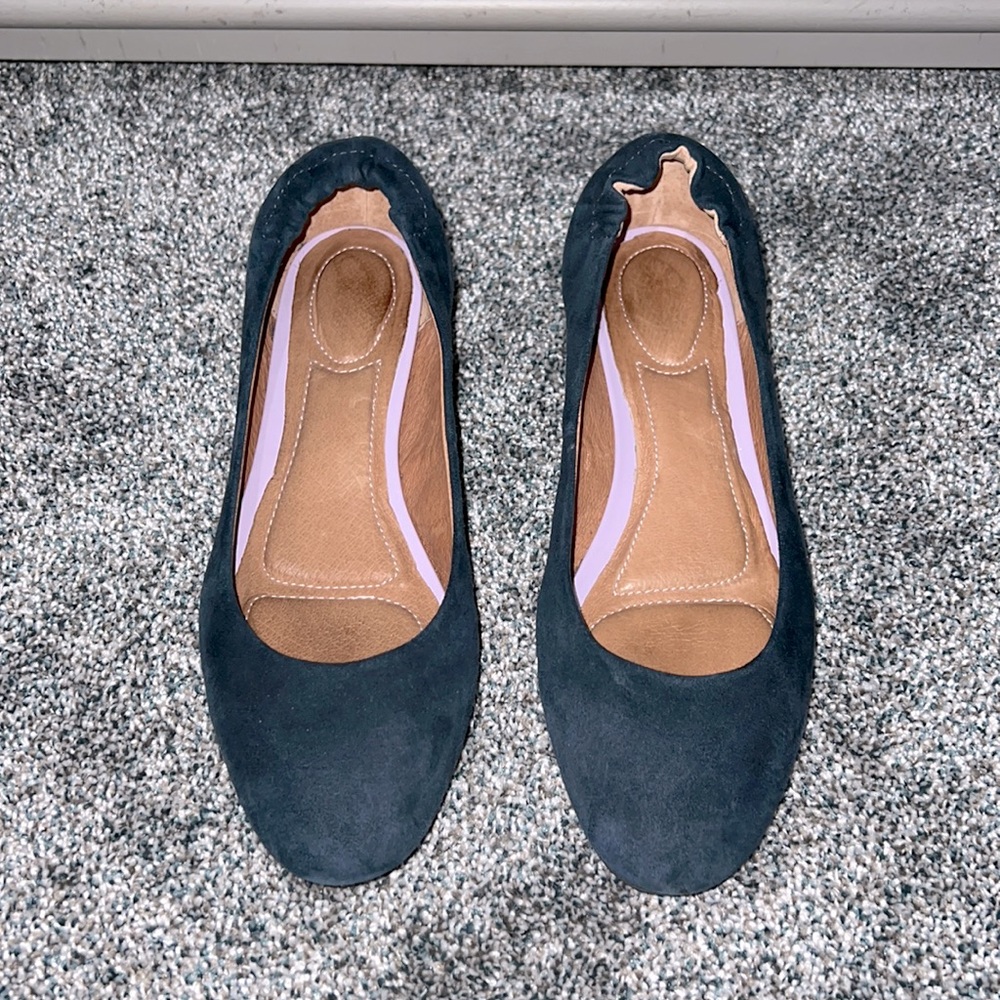 Sudini navy suede zabel size 8W.